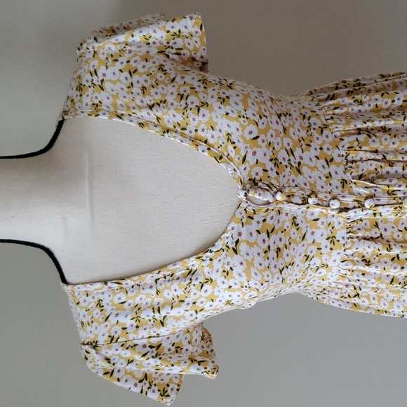Aéropostale Yellow Floral Mini Dress Size XS - Picture 4 of 6